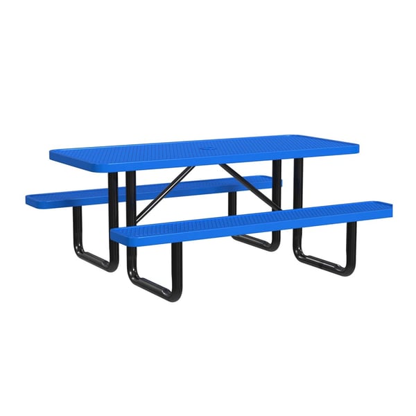 Expanded Metal Portable 6Ft Picnic Table - HT6XPP-BLUE
