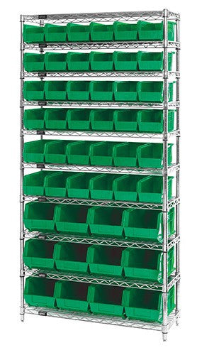 Chrome Wire Shelving Units With Ultra Bins - HWR10-230240-G