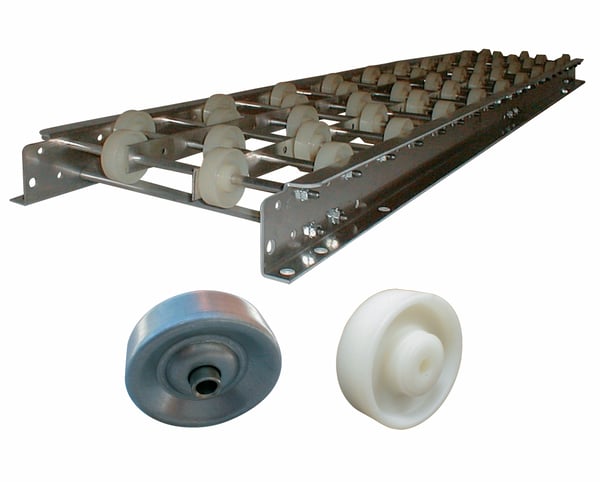 White Nylon Wheel Conveyors - H18-AFWW-18-90