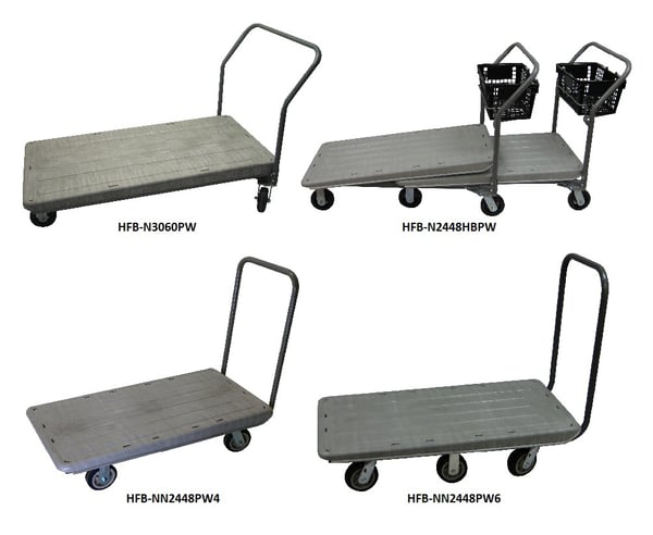 Nesting And Non-Nesting Flatbed Carts - HFB-NN3060PW4