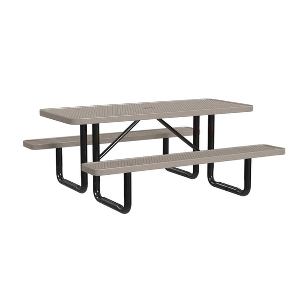 Expanded Metal Portable 6Ft Picnic Table - HT6XPP-BEIGE