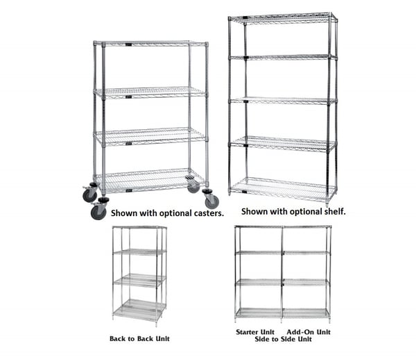 Quantum Storage Chrome Wire Shelving - HWR86-2436C