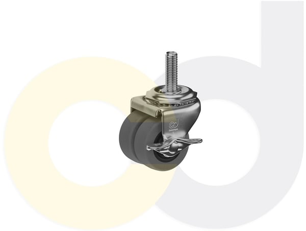 CasterDepot Low Profile Casters - Thermo-Rubber Wheel - Capacities Up To 180 Lbs. - HC016.8BF