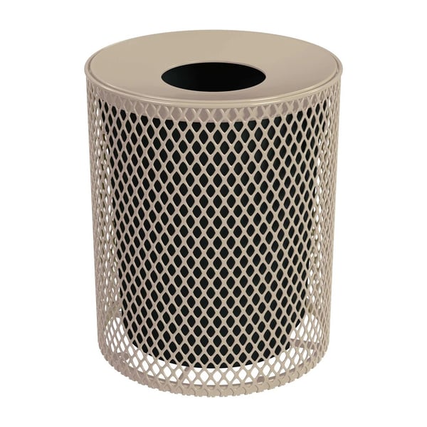 32 Gallon Expanded Metal Portable Receptacle - H32EXPLNSML-BEIGE