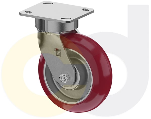 CasterDepot Ergonomic, Top Plate Casters - Poly On Aluminum Wheel - Capacities Up To 1500 Lbs. - HC003.000