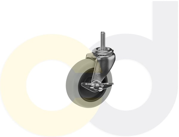 CasterDepot Threaded Stem Casters - Thermo-Rubber Wheel - Capacities Up To 110 Lbs. - HC003.483