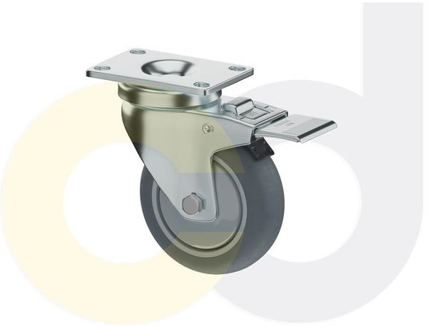 CasterDepot Top Plate Casters - Thermo-Rubber Wheel - Capacities Up To 325 Lbs. - HC015.A95