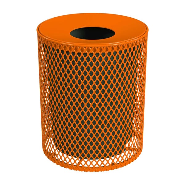32 Gallon Expanded Metal Portable Receptacle - H32EXPLNSML-ORANGE