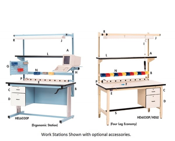 Ergonomic Base Work Stations - HEL7230C-BE