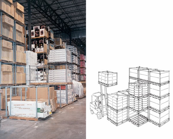 "Tier-Rack™" Dyna Pallet Stacking Frames - HT484060L-BLUE