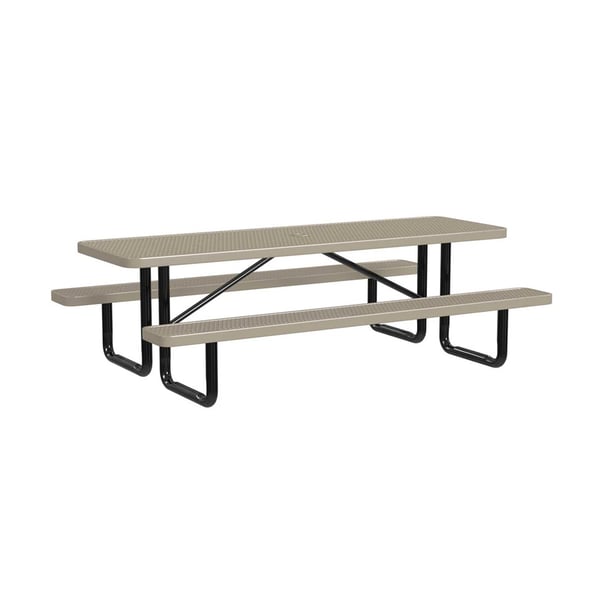 Expanded Metal Portable 8Ft Picnic Table - HT8XPP-BEIGE