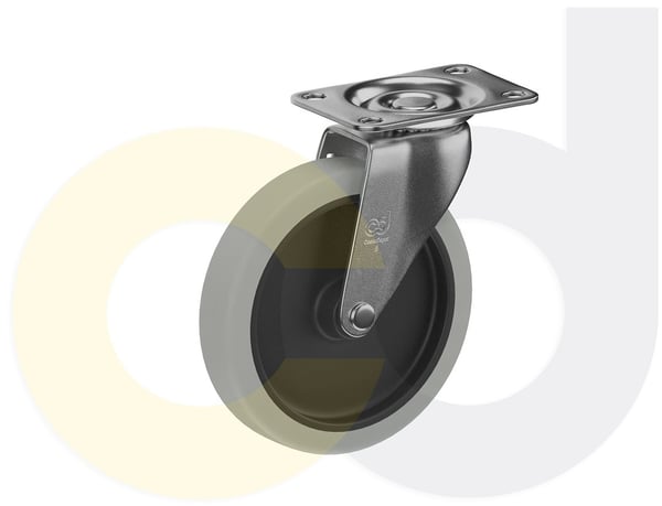 CasterDepot Top Plate Casters - Thermo-Rubber Wheel - Capacities Up To 110 Lbs. - HC003.563