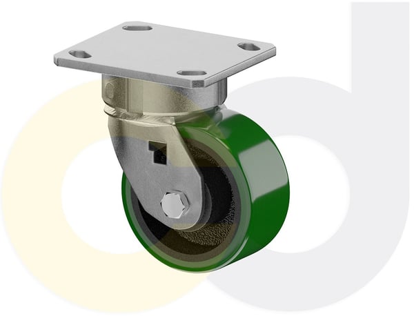 CasterDepot Ergonomic, Top Plate Casters - Poly On Cast Iron Wheel- Capacities Up To 1400 Lbs. - HC015.913