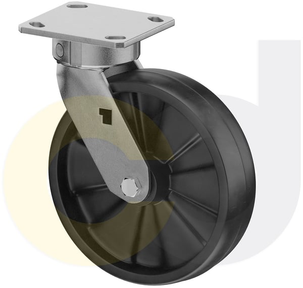 CasterDepot Ergonomic, Top Plate Casters - Glass-Filled Nylon Wheel- Cap. Up To 1400 Lbs. - HC020.115
