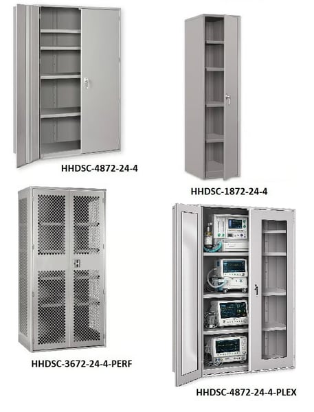 Extra Heavy Duty Storage Cabinets - 1,500 Lb. Capacity Per Shelf - HHDSC-4848-19-2-PLEX