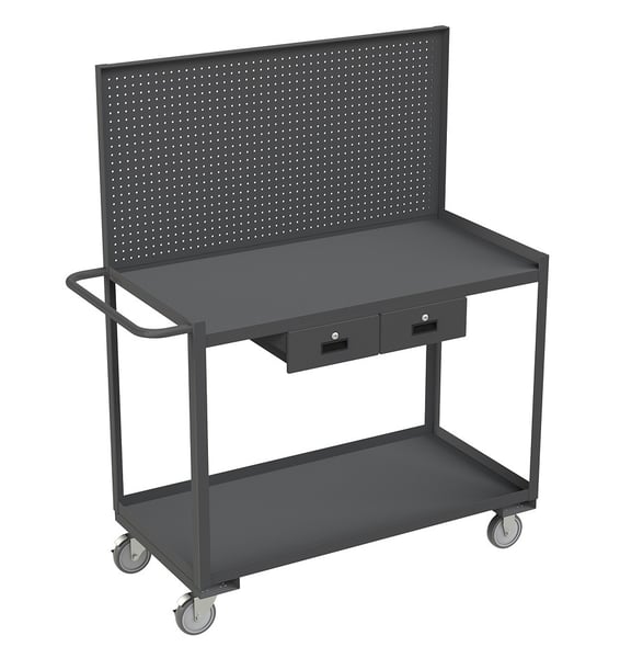 Shelf Carts/Workstations With Panels - HRSC-2448-2-PB-2DR-95