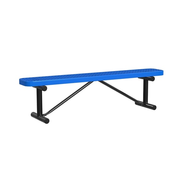 Expanded Metal Portable 6Ft Bench Without Back - HB6XPP-BLUE