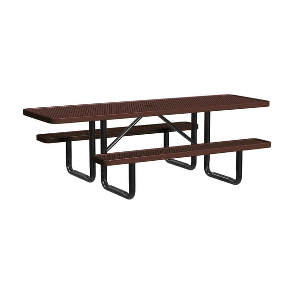 Expanded Metal Portable 8Ft Picnic Table - HT8XPP-ADA-BROWN