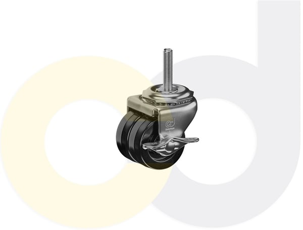 CasterDepot Low Profile Casters - Polyolefin Wheel - Capacities Up To 300 Lbs. - HC016.455