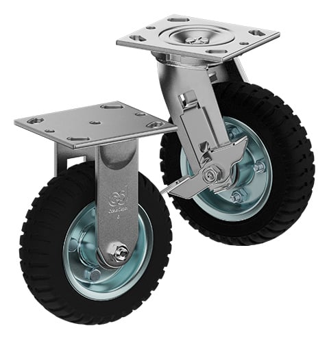 CasterDepot Top Plate Casters - Solid Monoprene Wheel - Capacities Up To 280 Lbs. - HC092.4E0
