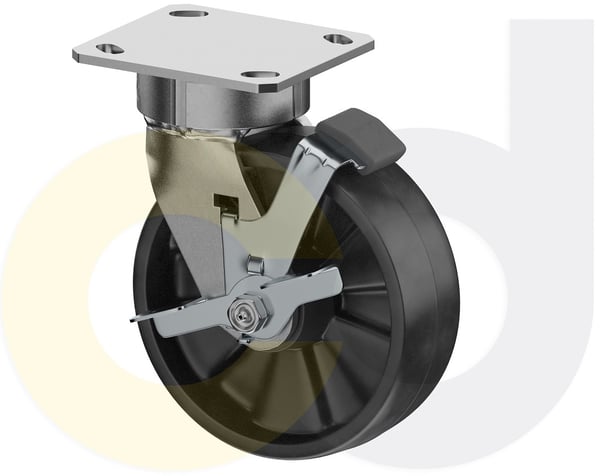 CasterDepot Ergonomic, Top Plate Casters - Glass-Filled Nylon Wheel- Cap. Up To 1400 Lbs. - HC020.108