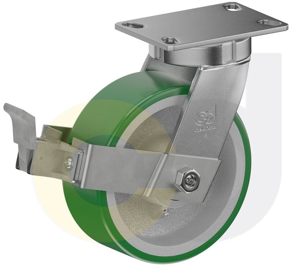 CasterDepot Top Plate Casters - Poly On Cast Iron Wheel - Capacities Up To 3000 Lbs. - HC000.4BA