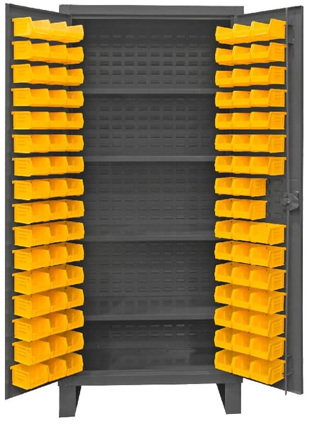 Heavy Duty Storage Cabinets With Hook-On Bins - HHDC36-96-4S95