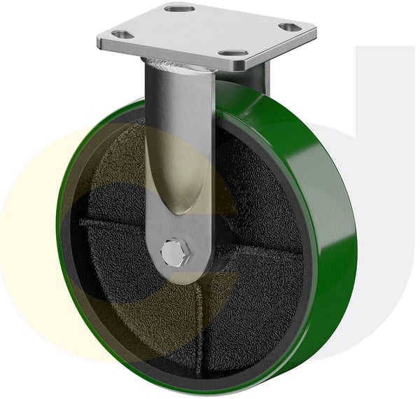 CasterDepot Ergonomic, Top Plate Casters - Poly On Cast Iron Wheel- Capacities Up To 1400 Lbs. - HC091.BB2