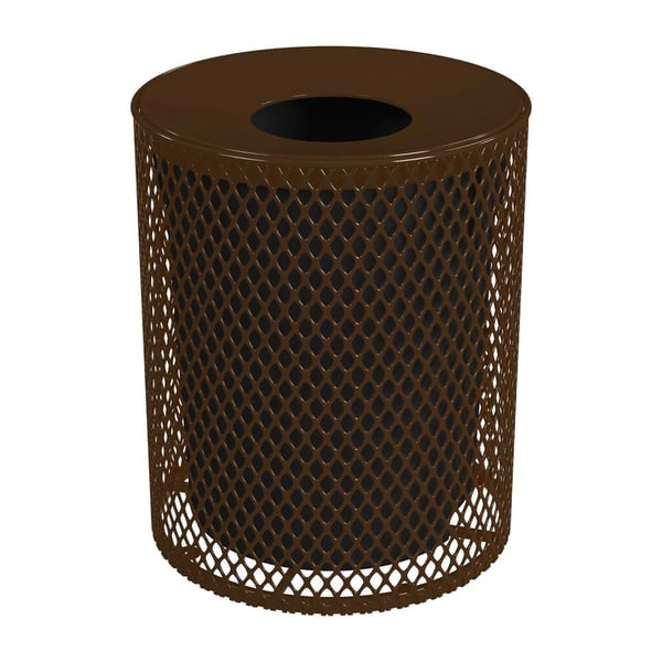 32 Gallon Expanded Metal Portable Receptacle - H32EXPLNSML-BROWN