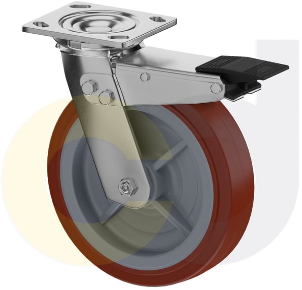 CasterDepot Top Plate Casters - Thermo-Urethane Wheel- Capacities Up To 800 Lbs. - HC091.F06