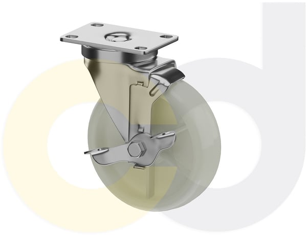 CasterDepot Top Plate Casters - White Nylon Wheel - Capacities Up To 350 Lbs. - HC016.9FF
