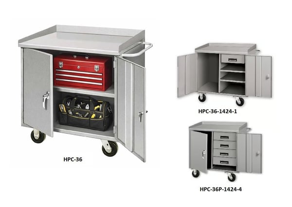 Extra Heavy Duty Mobile Cabinet Workbenches - HPC-36P-1424-1