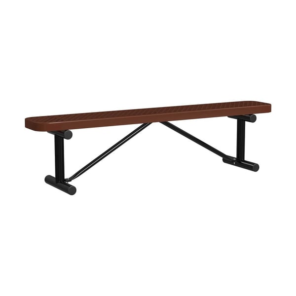 Expanded Metal Portable 6Ft Bench Without Back - HB6XPP-BROWN