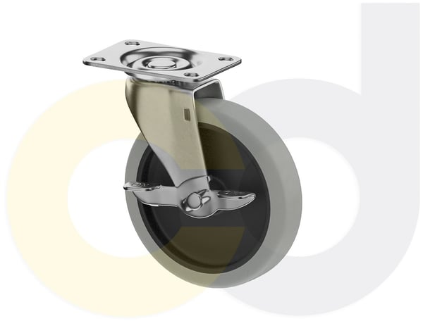 CasterDepot Top Plate Casters - Thermo-Rubber Wheel - Capacities Up To 110 Lbs. - HC014.70B