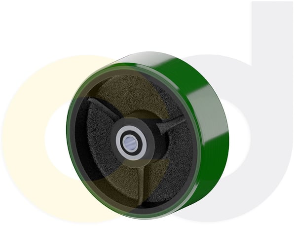 CasterDepot Ergonomic, Top Plate Casters - Poly On Cast Iron Wheel- Capacities Up To 1400 Lbs. - HW001.A05