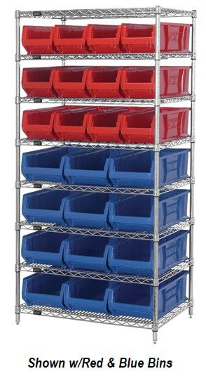 Chrome Wire Shelving Units With Hulk Containers - HWR8-950952-R