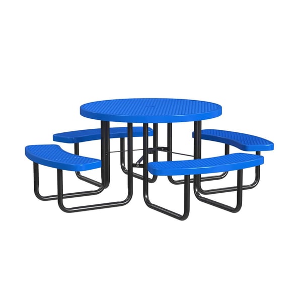 Expanded Metal Portable 46In Round Table - HT46ROP-BLUE