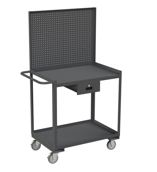 Shelf Carts/Workstations With Panels - HRSC-2436-2-PB-1DR-95