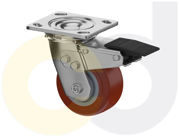 CasterDepot Top Plate Casters - Thermo-Urethane Wheel- Capacities Up To 800 Lbs. - HC091.E3D