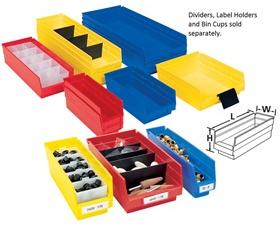 Polypropylene Shelf Bins-H30048RD