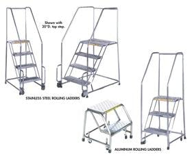 Stainless Steel & Aluminum Rolling Ladders-HSSTR630G