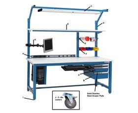 6,600 Lb. Capacity Heavy Duty Workbenches - With Heavy Lisstat™ ESD Top