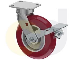 CasterDepot Ergonomic, Top Plate Casters - Poly On Aluminum Wheel - Capacities Up To 1500 Lbs.-HC000.14D