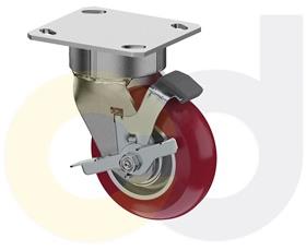CasterDepot Ergonomic, Top Plate Casters - Poly On Aluminum Wheel - Capacities Up To 1500 Lbs.-HC002.996