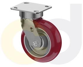 CasterDepot Ergonomic, Top Plate Casters - Poly On Aluminum Wheel - Capacities Up To 1500 Lbs.-HC003.000