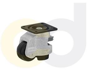 CasterDepot Leveling Casters - Nylon Wheel - Ratchet Adjustment - Capacities Up To 500 Kg.-HC014.220