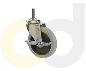CasterDepot Threaded Stem Casters - Thermo-Rubber Wheel - Capacities Up To 110 Lbs.-HC014.69A