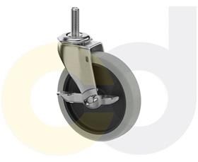 CasterDepot Threaded Stem Casters - Thermo-Rubber Wheel - Capacities Up To 110 Lbs.-HC014.73D