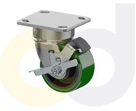 CasterDepot Ergonomic, Top Plate Casters - Poly On Cast Iron Wheel- Capacities Up To 1400 Lbs.-HC015.91C