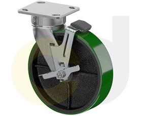 CasterDepot Ergonomic, Top Plate Casters - Poly On Cast Iron Wheel- Capacities Up To 1400 Lbs.-HC015.91F
